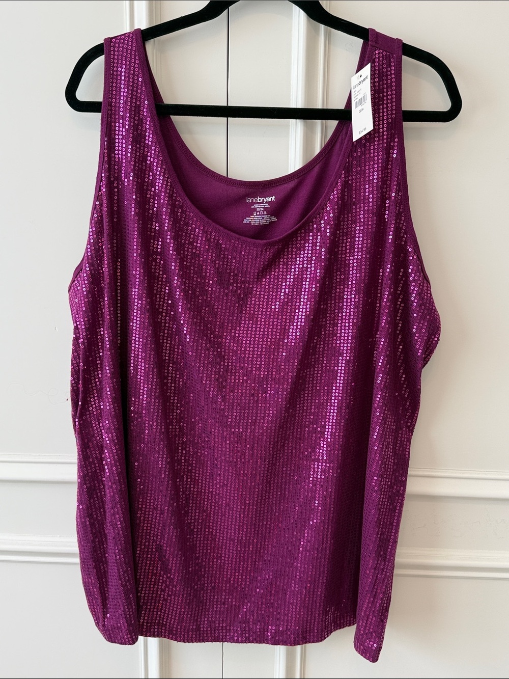 Lane Bryant Sequin Tank Top - Magenta